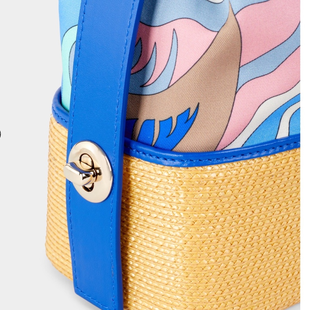 Emilio Pucci Blue Acapulco Print Bonita Bucket Bag - Picture 6 of 13